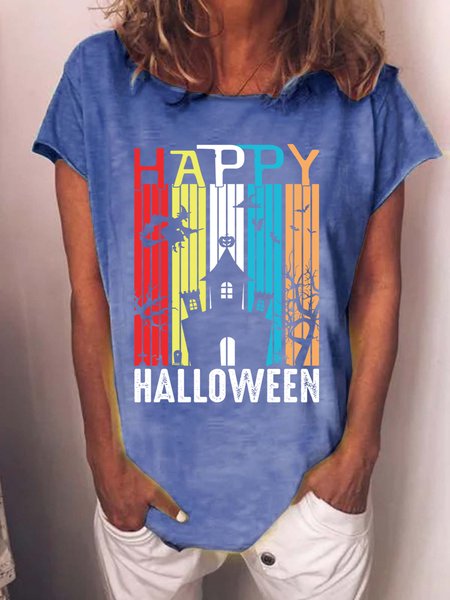 

Lilicloth X Abu Happy Halloween Women's T-Shirt, Blue, T-shirts