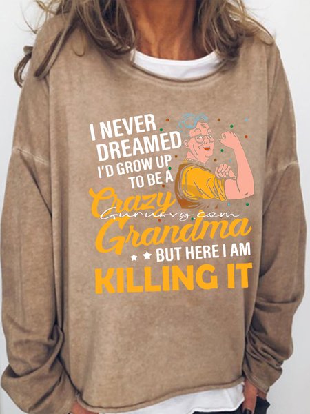 

Womens Funny Grandma Letters Sweatshirt, Light brown, Hoodies&Sweatshirts