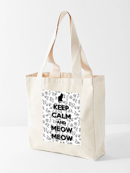 

Keep Calm And Meow Shopping Tote, White, Bags