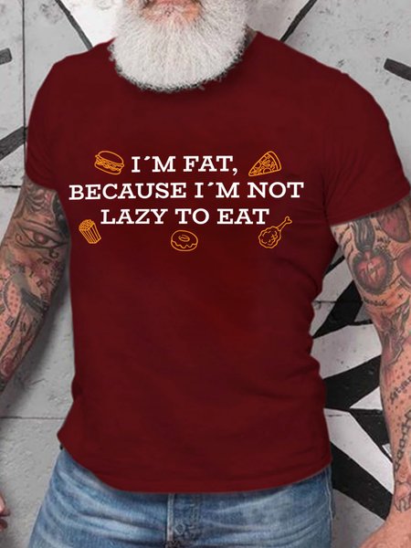 

Lilicloth X Hynek Rajtr I'm Fat Because I'm Not Lazy To Eat Men's T-Shirt, Red, T-shirts