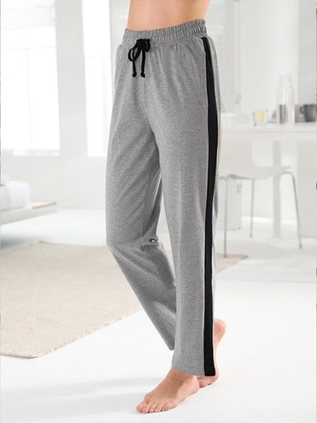 

Color Block Casual Loose Sweatpants, Gray, Pants