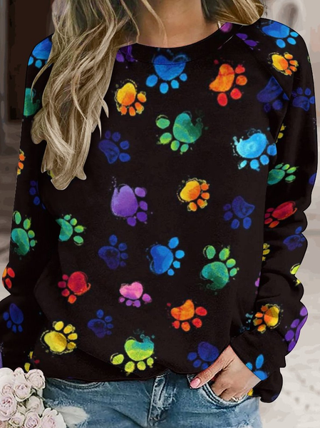 

Womens Meow Cat Paws Casual Sweatshirt, As picture, Hoodies&Sweatshirts