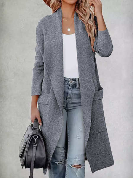 

Casual Loose Woolen Other Coat, Gray, Coats