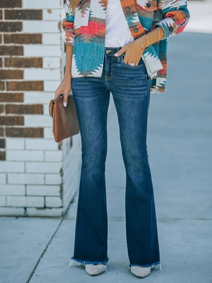 

Regular Fit Casual Plain Jeans, Denim blue, Pants