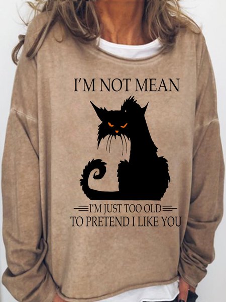 

Womens Im Not Mean Letters Sweatshirt, Light brown, Hoodies&Sweatshirts