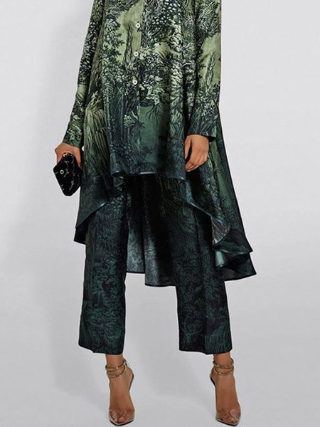 

Regular Fit Urban Plants Fashion Straight Pants, Green, Pants