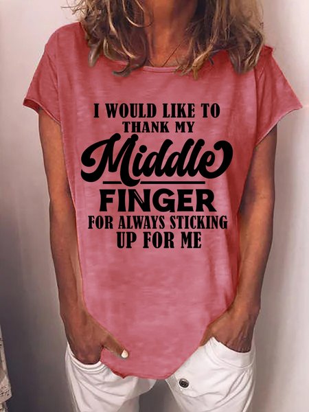 

Lilicloth X Paula I Would Like Too Thank My Middle Finger Women's T-Shirt, Red, T-shirts