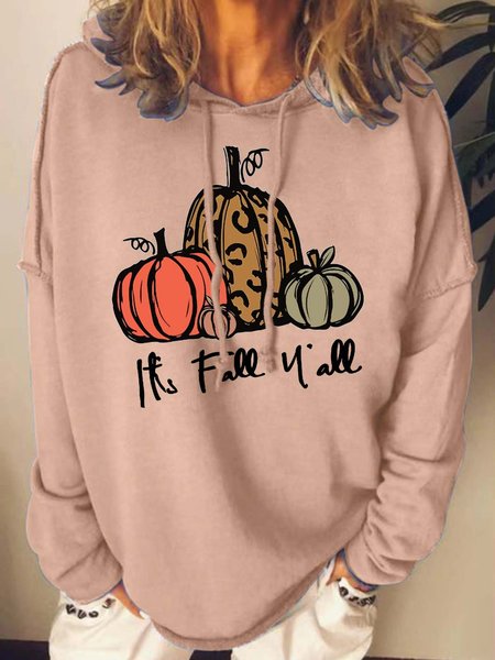 

It's Fall Pumpkin Halloween Loose Sweatshirts, Pink, Hoodies&Sweatshirts
