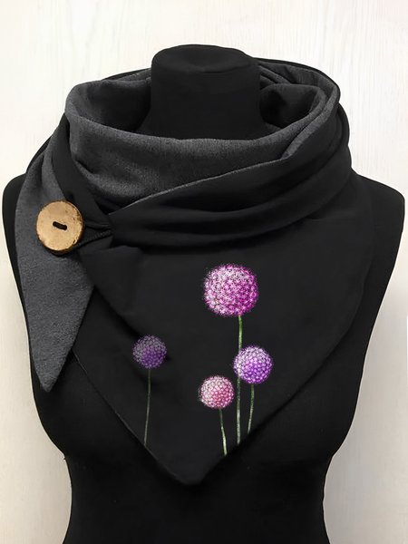 

Women's Vintage Dandelion Print Triangle Scarf Casual Mature, As picture, Women Scarves & Shawls