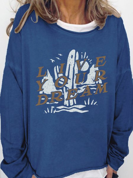 

Lilicloth X Tebesaya Live Your Dream Women's Sweatshirt, Deep blue, Hoodies&Sweatshirts