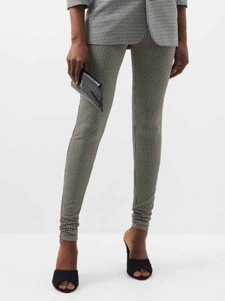 

Daily High Waist Plaid Regular Fit Fashion Pants, Black, Pants