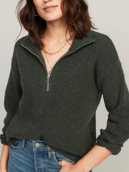 

Simple Plain Shawl Collar Sweater, Green, Sweaters