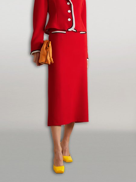 

Striped Urban Regular Fit Skirt, Red, Skirts
