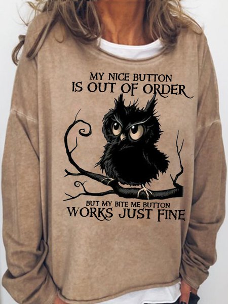 

Womens Funny Letters Casual Sweatshirt, Light brown, Hoodies&Sweatshirts