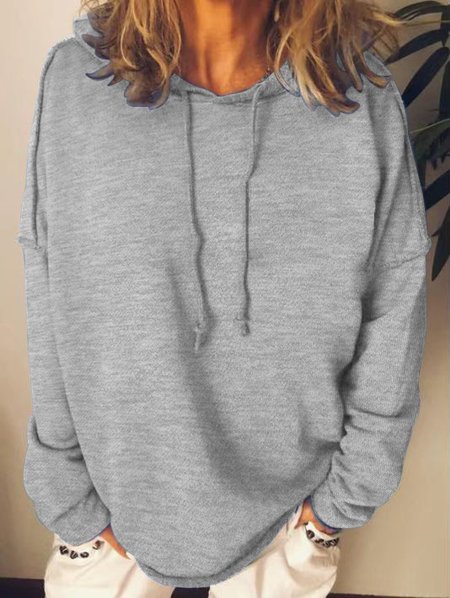 

Women Plain Hoodie Regular Casual Sweatshirt, Gray, Hoodies&Sweatshirts
