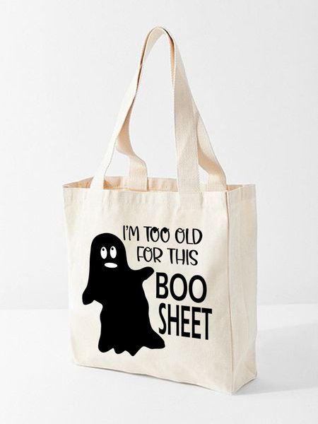 

Lilicloth X Paula Halloween Ghost Graphic Shopping Totes, White, Bags