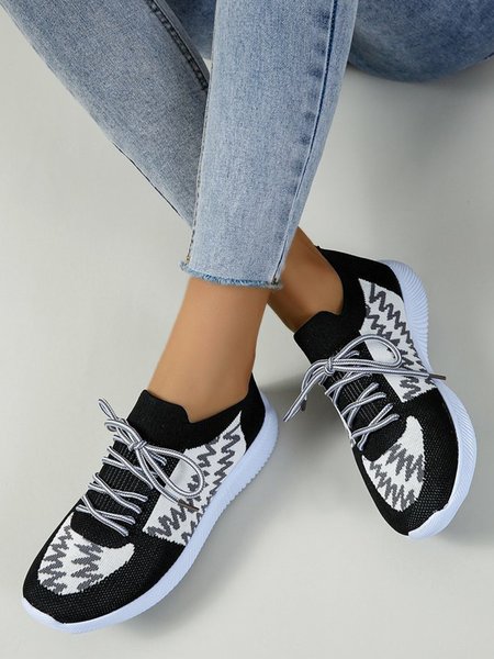 

Ripple Black and White Contrast Flyknit Sneakers, Sneakers