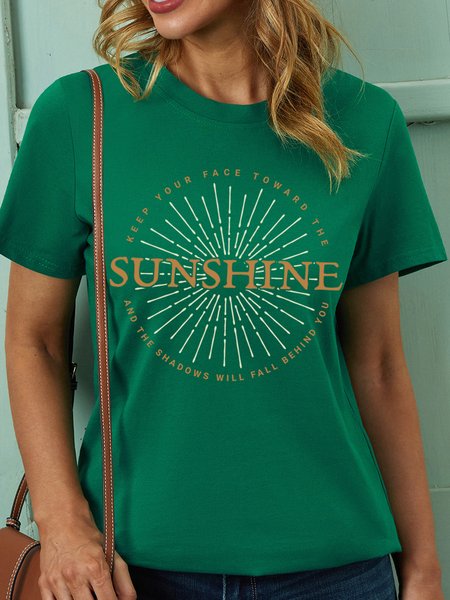 

Lilicloth X Tebesaya Keep Your Face Toward The Sunshine And The Shadows Will Fall Behind You Women's T-Shirt, Green, T-shirts