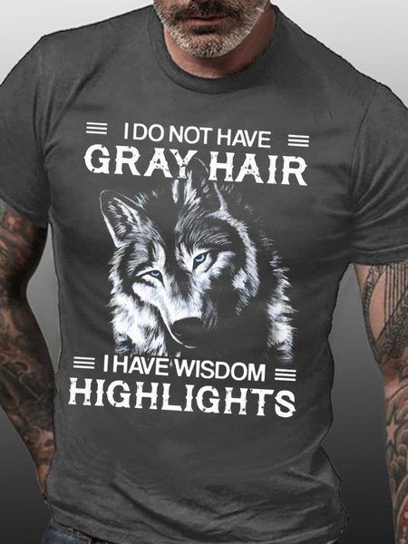 

Mens Funny Cotton Crew Neck Letters T-Shirt, Gray, T-shirts