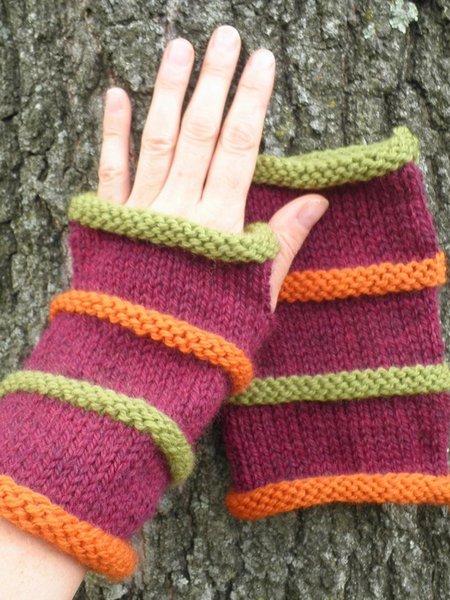 

Retro Ethnic Contrast Color Half Finger Gloves, As picture, Women Gloves