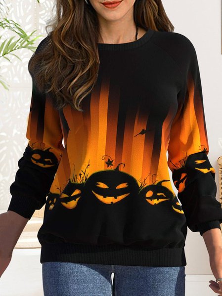

Halloween Casual Loose Sweatshirt, Black, Hoodies & Sweatshirts