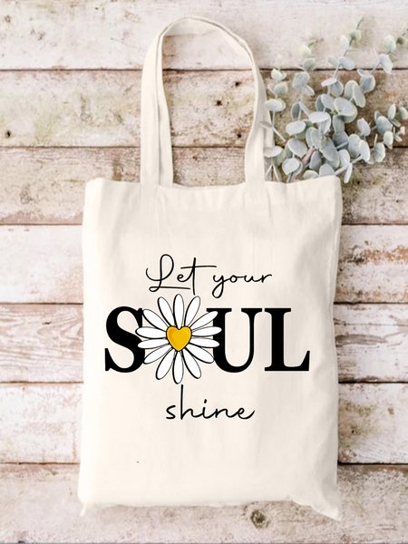 

Let Your Soul Shine Shopping Tote, White, Bags