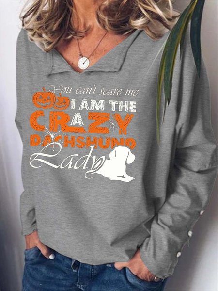 

Women Pumpkin Light Halloween Crazy Dog Casual Regular Fit Shawl Collar Sweatshirts, Gray, Hoodies&Sweatshirts