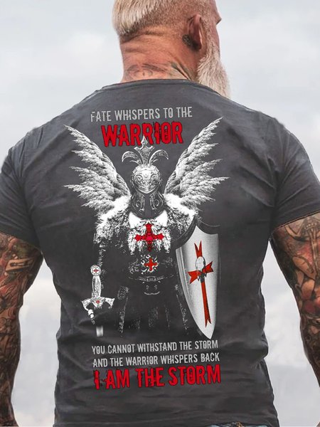 

Mens Knights Templar Warrior Cotton T-Shirt, Gray, T-shirts