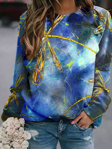 

Dragonfly Loose Casual Sweatshirts, Blue, Sweatshirts & Hoodies