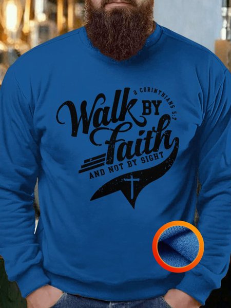 

Walk By Faith And Not By Sight Men's Fleece Sweatshirt, Royal blue, Hoodies&Sweatshirts