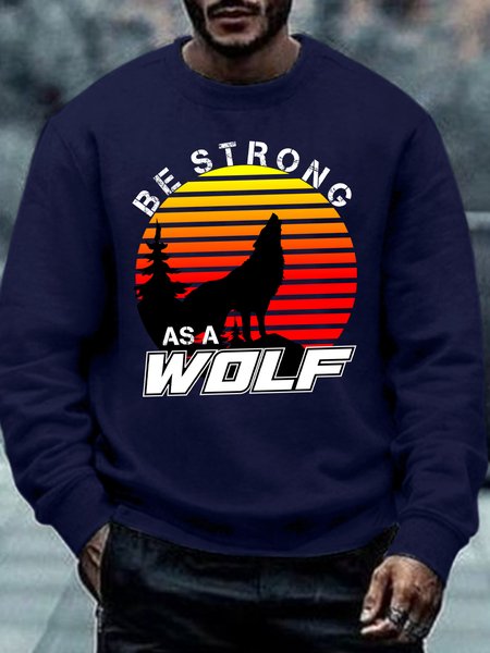 

Lilicloth X Y Be Strong As A Wolf Men's Sweatshirt, Deep blue, Hoodies&Sweatshirts