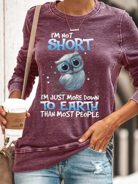 

Womens Funny Short Girl Casual Sweatshirt, Red, Hoodies&Sweatshirts