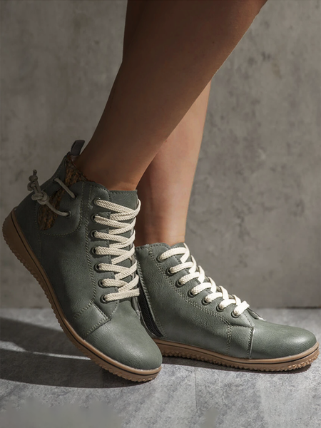 

Lightweight Comfortable Soft Sole Zip Booties, Army green, Boots