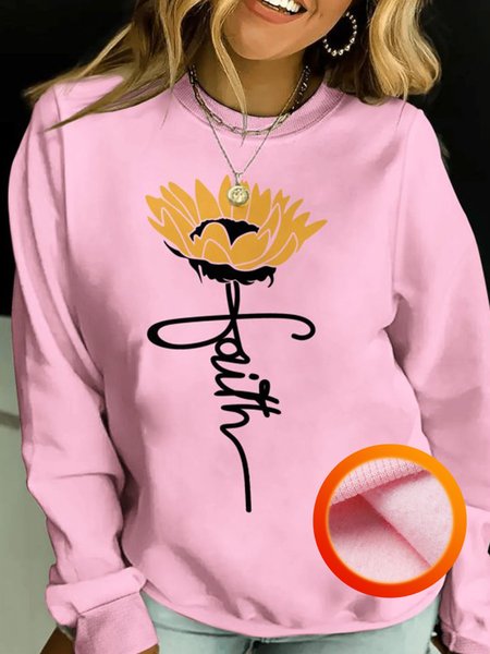 

Faith With Sunflower Cross Women's Fleece Sweatshirt, Pink, Hoodies&Sweatshirts
