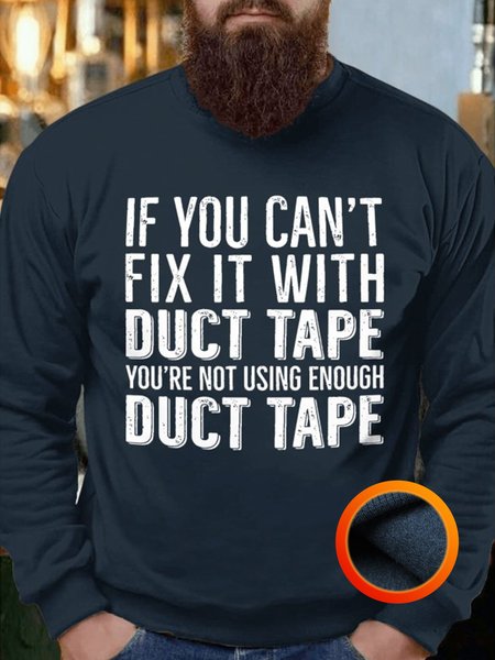 

Mens Funny Duct Type Letters Casual Fleece Sweatshirt, Navyblue, Hoodies&Sweatshirts