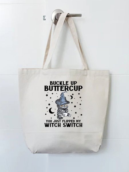 

Halloween Angry Cat Shopping Totes, White, Bags