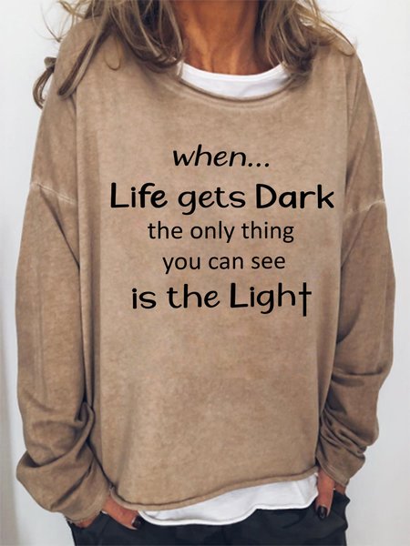 

Lilicloth X Paula When Life Gets Dark The Only Thing You Can See Is The Light Women's Sweatshirt, Light brown, Hoodies&Sweatshirts