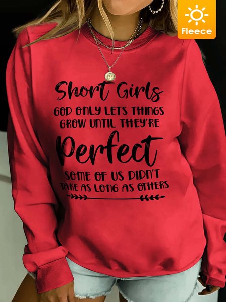 

Women Short Girls Perfect Fleece Letters Casual Sweatshirt, Red, Hoodies&Sweatshirts