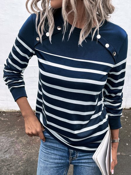 

Regular Fit Casual Crew Neck Sweatshirts, Blue, Sweatshirts & Hoodies