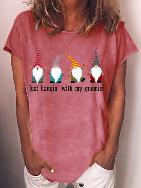 

Womens Just Hangin' with my Gnomies Christmas T-Shirt, Red, T-shirts