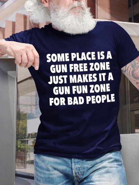 

Lilicloth X Yuna Some Place Is A Gun Free Zone Just Makes It A Gun Fun Zone For Bad People Men's T-Shirt, Purplish blue, T-shirts