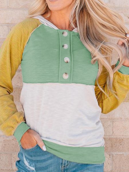 

Hoodie Casual Color Block Sweatshirts, Green, Sweatshirts & Hoodies