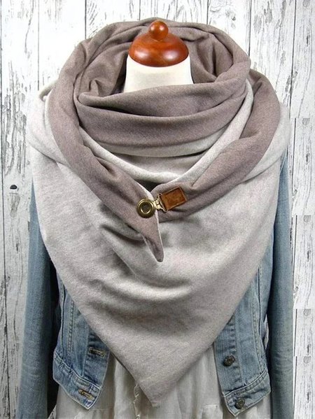 

Warm and chic button contrast color scarf, Pink, Women Scarves & Shawls