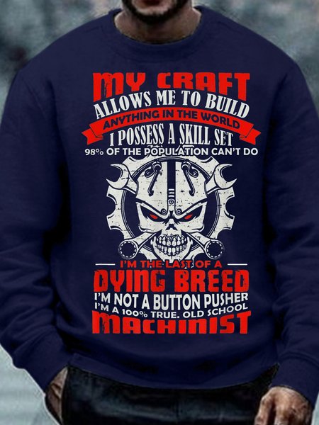 Casual Text Letters Regular Fit Sweatshirt, Blue, Hoodies&Sweatshirts