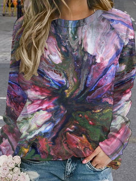 

Lilicloth X Kat8lyst Abstract Painting Women's Sweatshirt, As picture, Hoodies&Sweatshirts