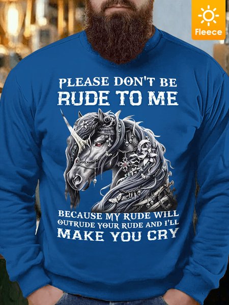 

Unicorn Please Don’T Be Rude To Me Because My Rude Will Outrude Your Rude And I’Ll Make You Cry Fleece Sweatshirt, Royal blue, Hoodies&Sweatshirts