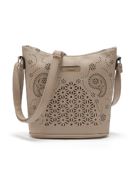 

Versatile Hollow Handbag Shoulder Crossbody Bag, Khaki, Women's Bags