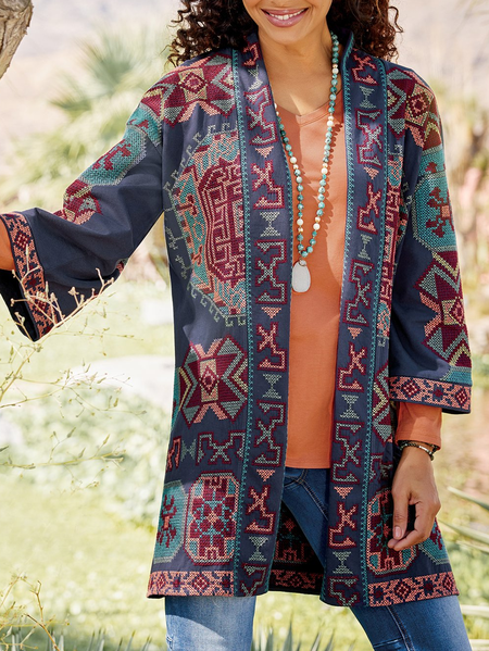 

Ethnic Cotton-Blend Other Coat, Multicolor, Cardigans