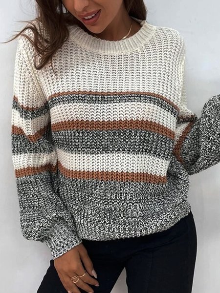 

Striped loose sweater plus size, Multicolor, Sweaters & Cardigans