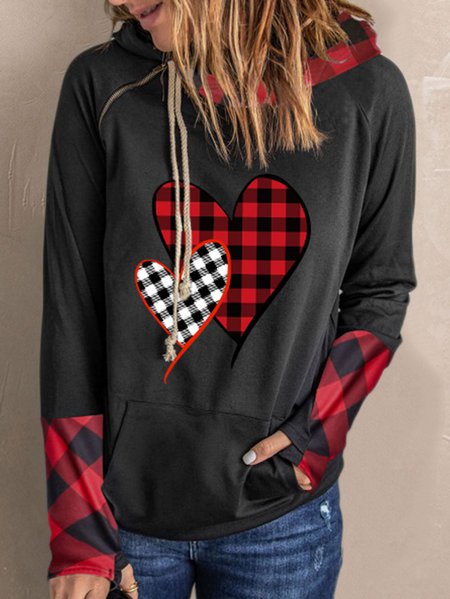 

Regular Fit Casual Plaid Sweatshirts, Black, Hoodies & Sweatshirts